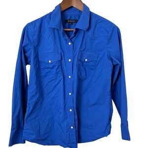 Pashartuk Western Shirt Womens Pearl‎ Snap Royal Blue Rodeo Cowgirl Size Small